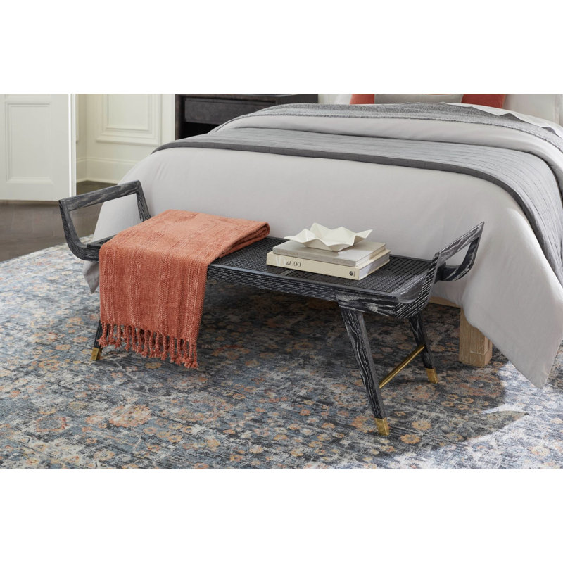 Delon Solid Wood Bench, Carbon Black