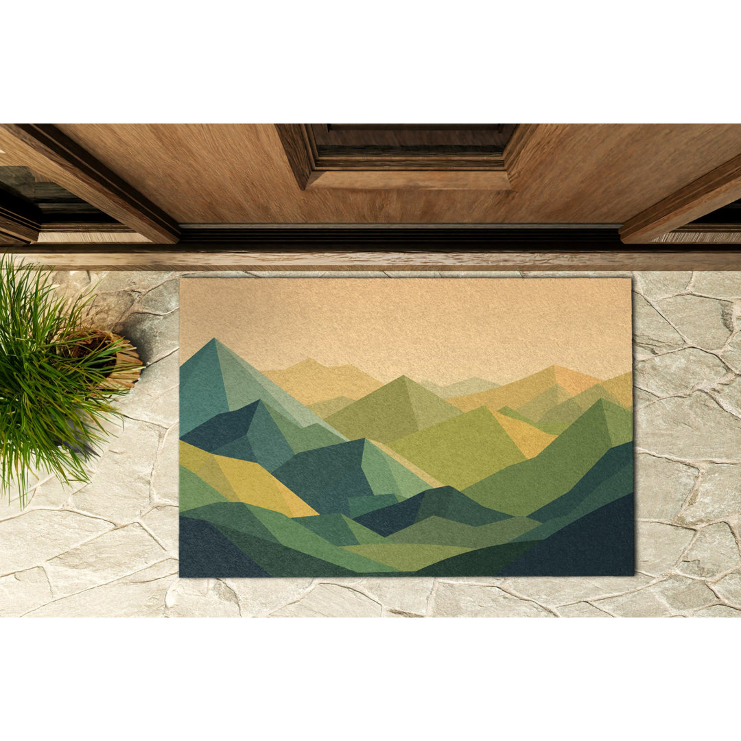 Berge 60 x 90 cm Antirutsch-Türmatte für draußen