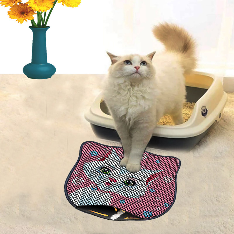 Durable Cat Litter Mat, 15.7 x 19.7 inches | 50% PVC / 50% Polyester, Machine Washable & Vacuum Friendly | Perfect for Easy Cleanup, Non-Slip Design to Keep Your Home Clean & Fresh, Ideal for Pet Owners
