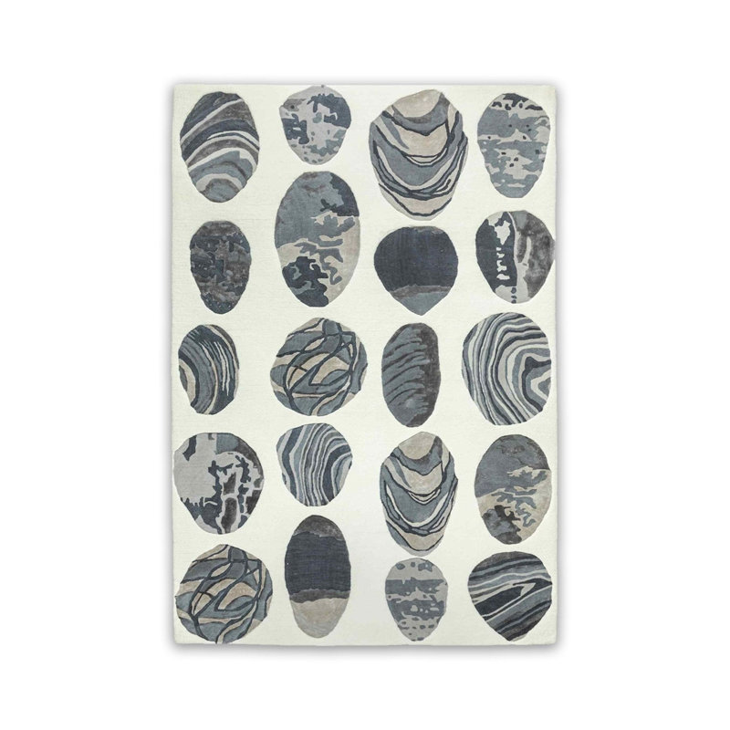 Tapis lavable à motifs abstraits et marbrés, Rectangle 3'3" x 4'11"