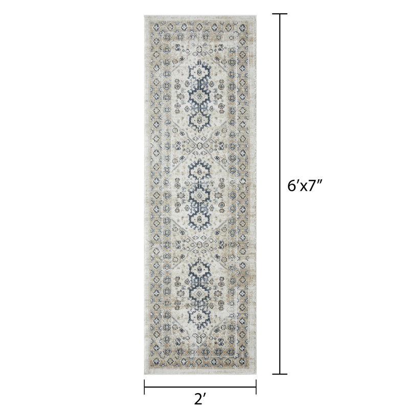 Aldolivio Oriental Indoor Rug, Runner 2' x 6'7"