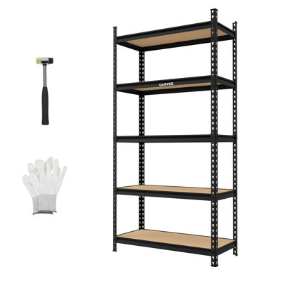 5 Tier Metal and MDF Storage Shelving Unit 2020 LB Capacity 36 Inch Wide 16 Inch Deep 72 Inch High for Utility Room