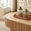 Table basse ovale, table basse cannelée moderne Mid-Century avec piédestal
