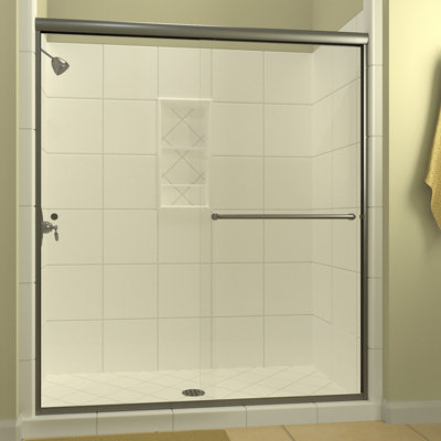 Porte de douche à dérivation semi-sans cadre 54 po x 70 po Leser