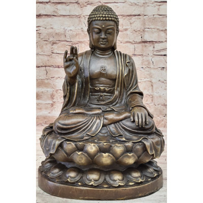 Statue de sculpture en bronze du Bouddha Shakyamuni méditant