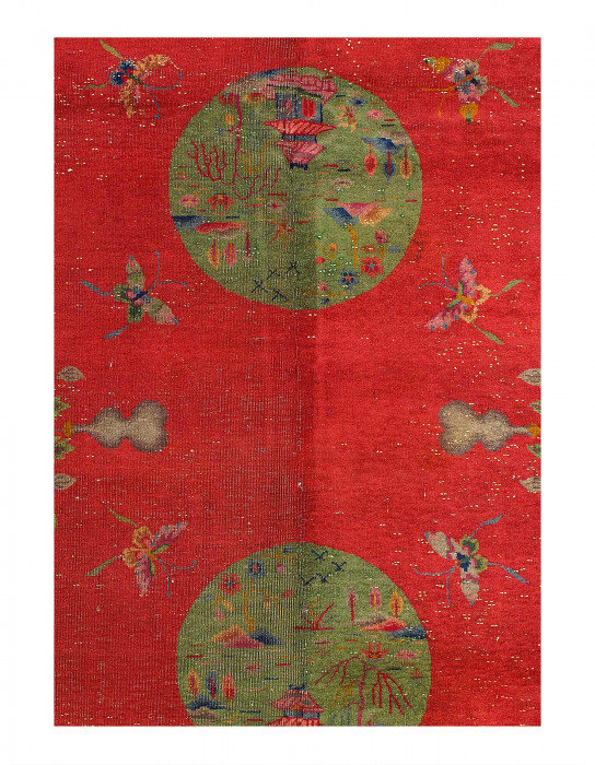 Tapis unique en laine 8 pi 11 po x 11 pi 8 po Eulus