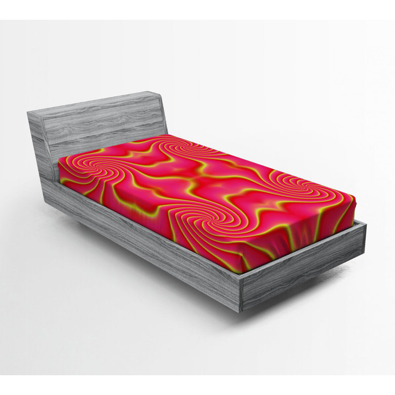 Microfiber Abstract Fitted Sheet, Twin Fitted Sheet