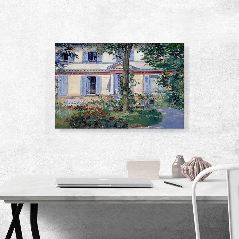 «The House at Rueil 1882» par Edward Manet, reproduction d'art sur toile tendue, H 18 po x l 26 po x P 0,75 po