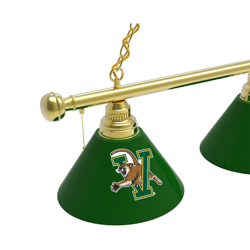 3 - Light Pool Table Lights Pendant, Brass, Vermont Catamounts