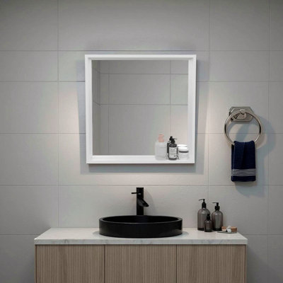 Armoire de rangement murale avec miroir, blanc