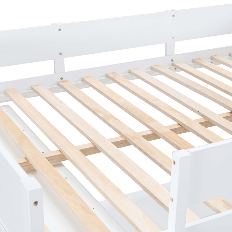 Lit mezzanine double avec bureau et tablette