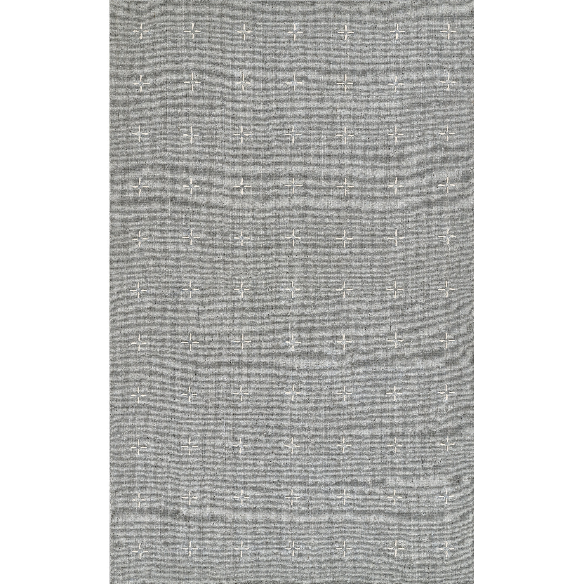Momeni Oliver Geometric Wool and Polyester Hand Loomed Light Blue Area Rug, Rectangle 3'6" x 5'6"