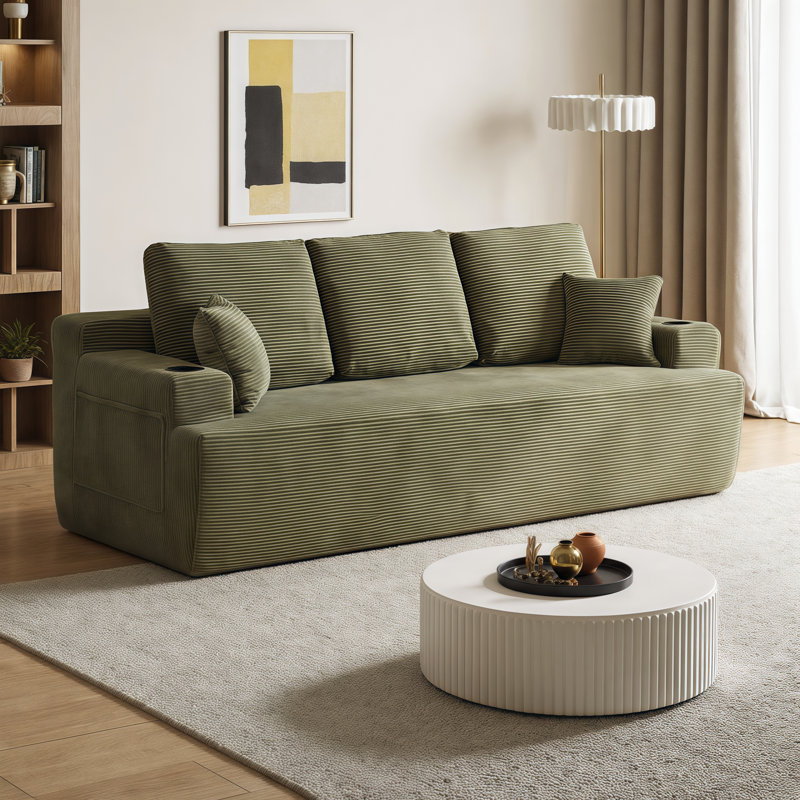 Détendez-vous dans le luxe: canapé moelleux sans effort avec assise profonde et rangement intelligent - parfait pour les salons confortables