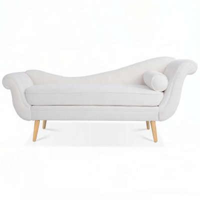 Tellys Upholstered Chaise Lounge with Scroll Arm