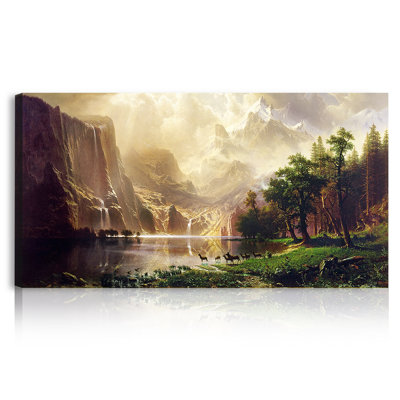 Parmi la Sierra Nevada, Californie par Albert Bierstadt, reproductions d'art classique sur toile, estampe numérique sur toile pour la décoration intérieure