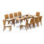 4 Seats 5 Pcs Grade-A Teak Wood Dining Set: 94" Double Extension Rectangle Table And 4 Lagos Armless Chairs #11LG2000-1958507109