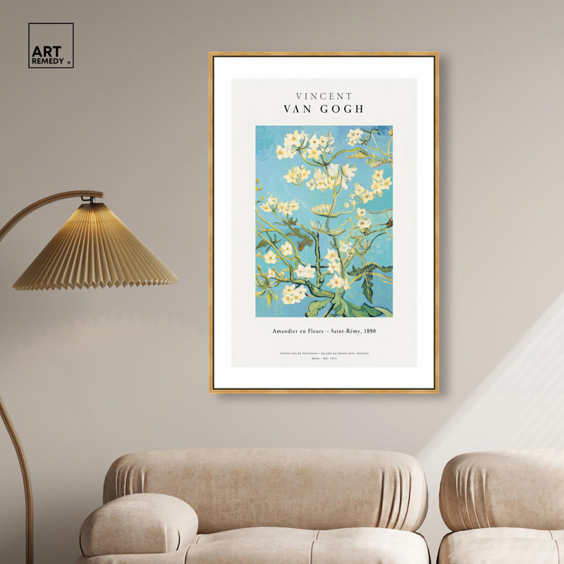 «Spring in Saint-Remy», reproductions d'art sur toile par Art Remedy, H 16 po x l 11 po, Cadre flottant doré