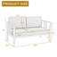 Causeuse d'extérieur en bois de teck avec coussin et accoudoirs Junco-1049511538-1049511548