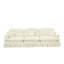 Grande jupe plissée en chenille à 3 places avec volants détachables, conception élégante Mid-Century, pieds évasés et fuselés, confortable pour le salon, couleur blanc beige, plusieurs options de disposition à trois pétales-583822304