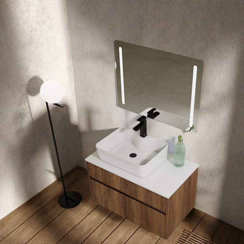 Meuble-lavabo moderne (avec meuble-lavabo et lavabo), Brown 1