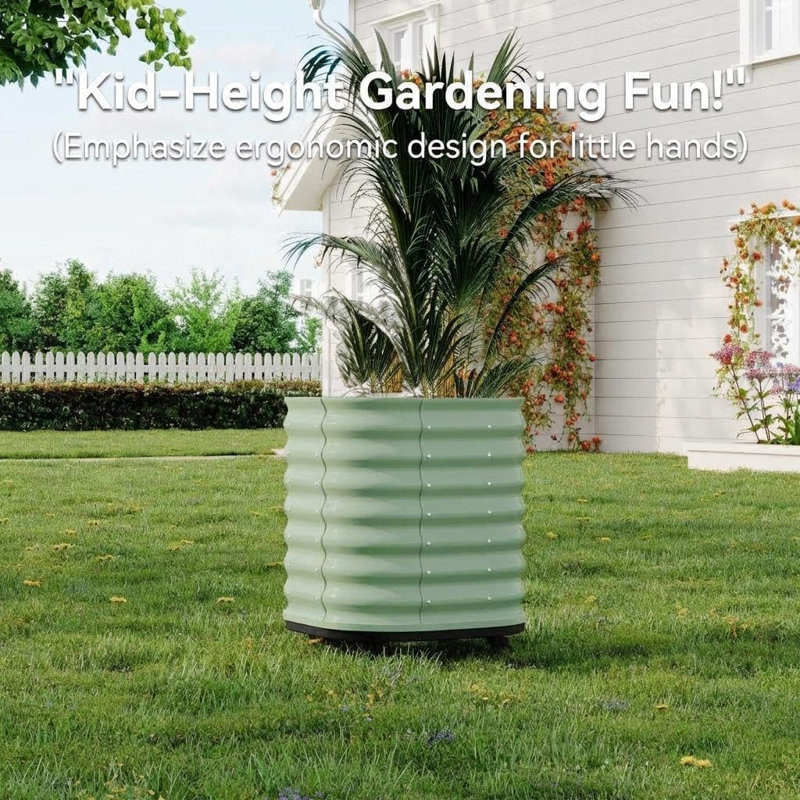 Metal Raised Garden Bed, Green