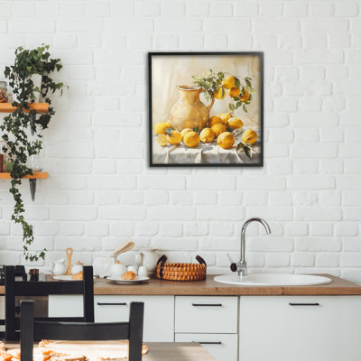 Vintage, citrons et pichet, estampe numérique, design par LSR Creative Studio
