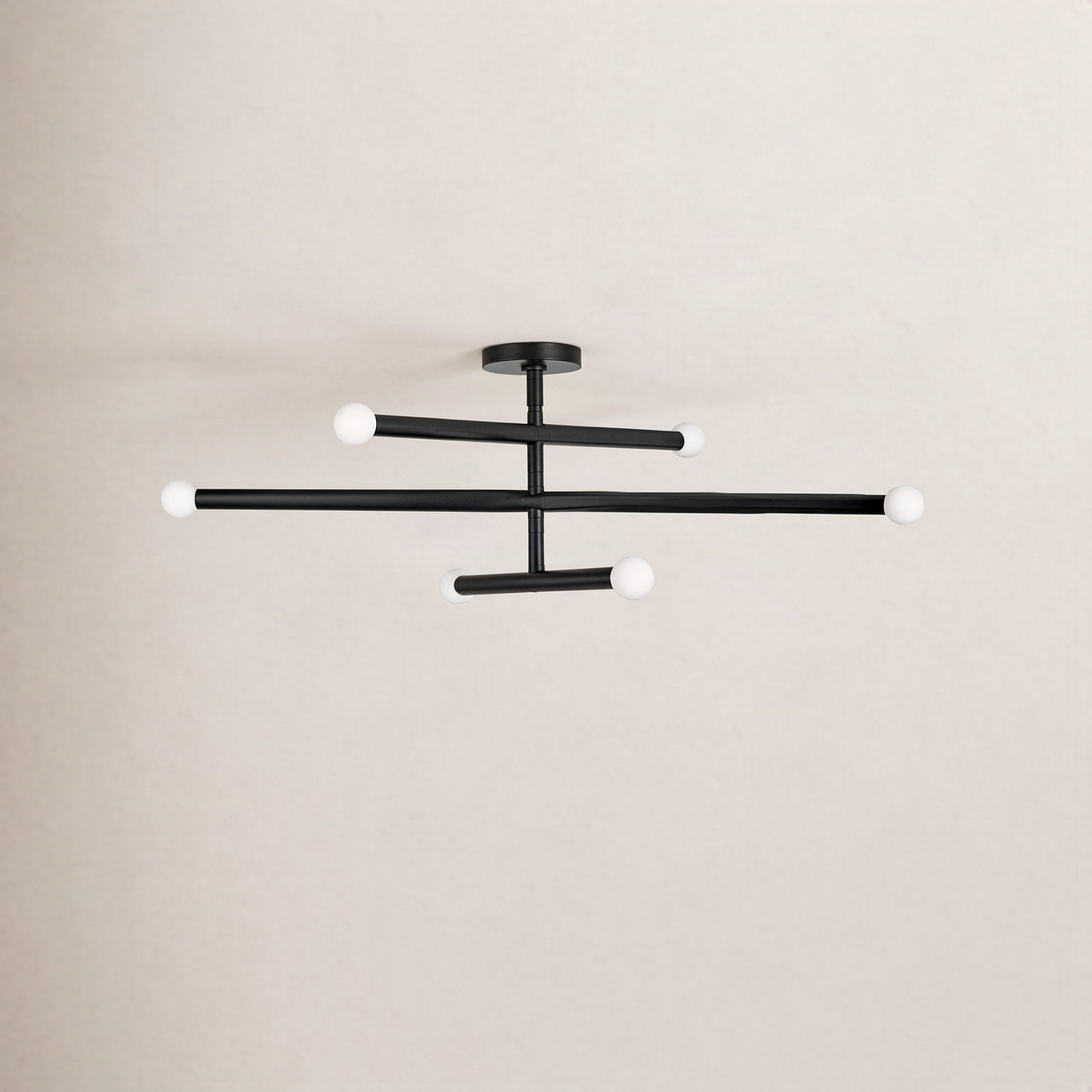 Jamir 6 - Light Dimmable Sputnik Chandelier, Black