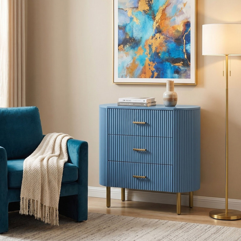 3-Drawer Accent Chest, Blue