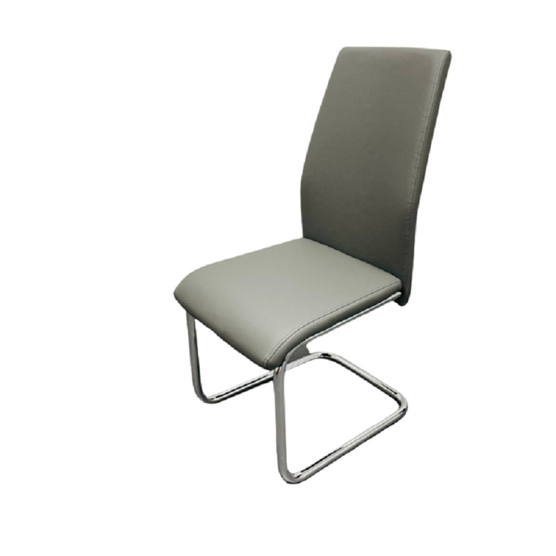 Chaise d'appoint en métal Crosbie (ensemble de 6), Gris