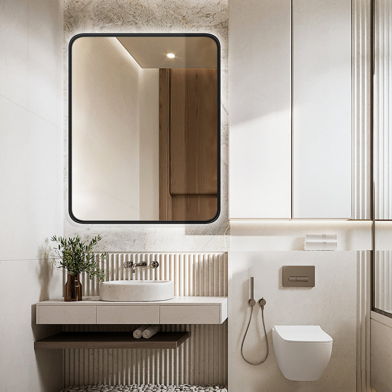 Miroir mural Omolayo, miroir de salle de bain mural, 36 po x 24 po