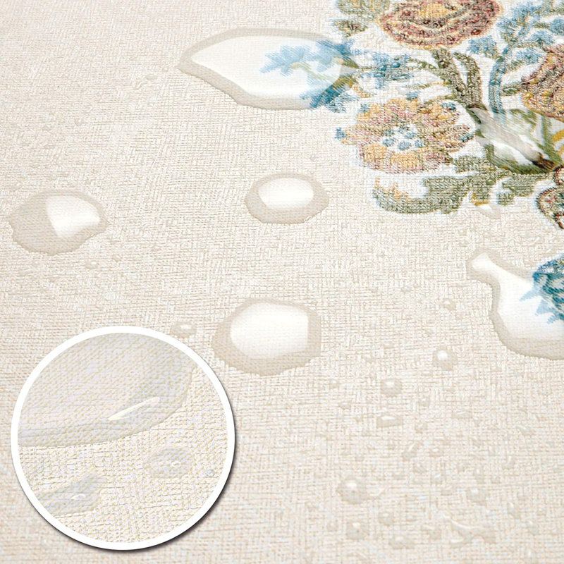 Taraval Floral Vinyl Tablecloth, 118" L x 55" W