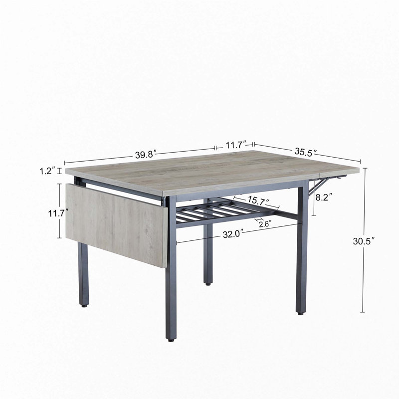 Folding Dining Table(Only Table), Grey
