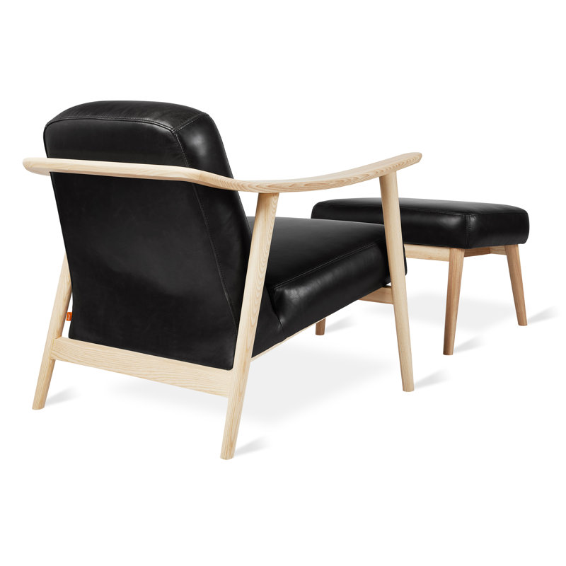 Baltic Armchair, Ash Natural, Saddle Black Genuine Leather