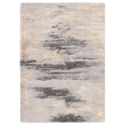 Triton Abstract Gray/ Cream Area Rug (8'10"X11'9")