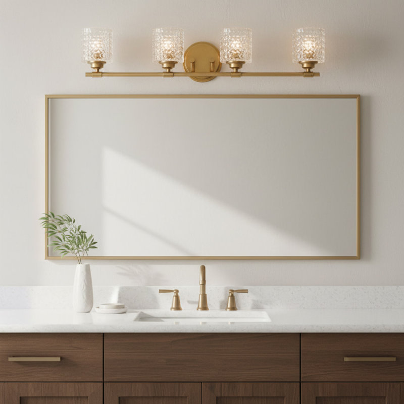Adley 4-Light Dimmable Vanity Light, Laiton héritage