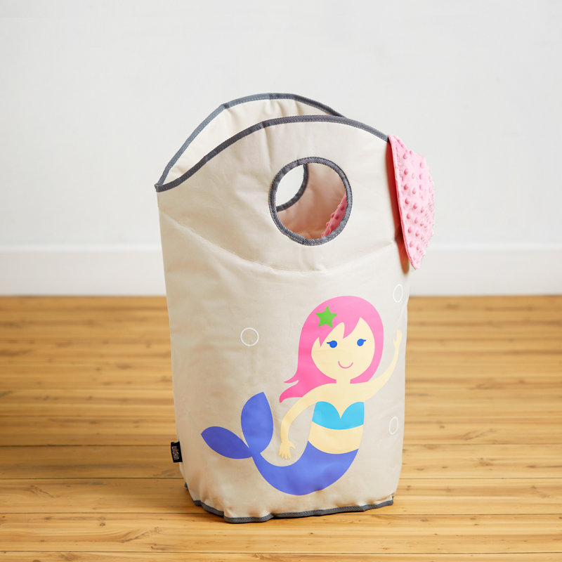 Panier à linge Wildkin Kids - Panier pliable pour garçons et filles, polyester durable avec poignées et dessous en filet - Sirène