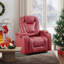 Fauteuil inclinable individuel de luxe en similicuir de 35,04 po Dartee avec porte-gobelets, rangement pour accoudoirs et port USB (ensemble de 4)-104281604