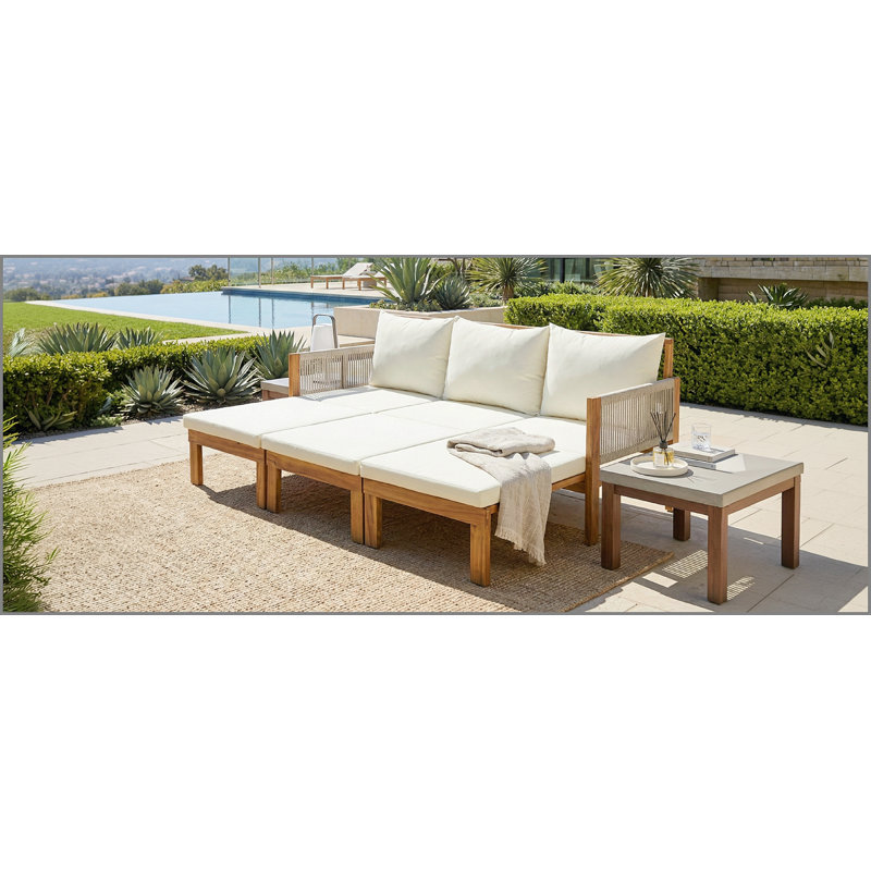 Lit de jour pour l'extérieur Canapé-lit d'extérieur à 3 places pour canapé-lit d'extérieur, Beige