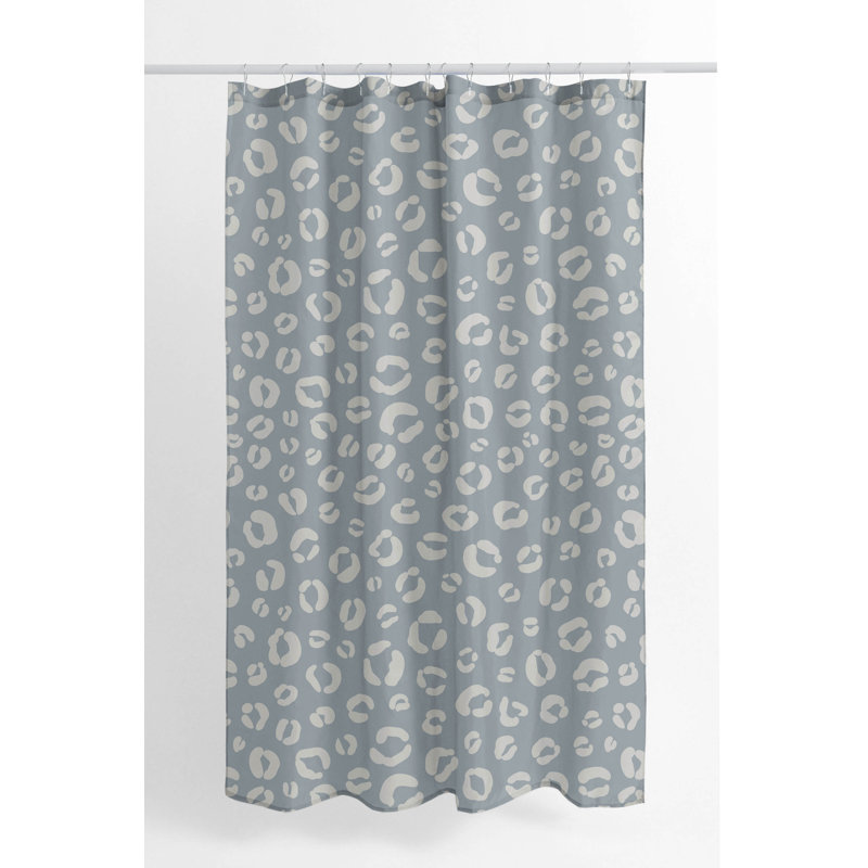 Leopard Play Ultra-Thin Lightweight Shower Curtain, Blue/Slate Blue