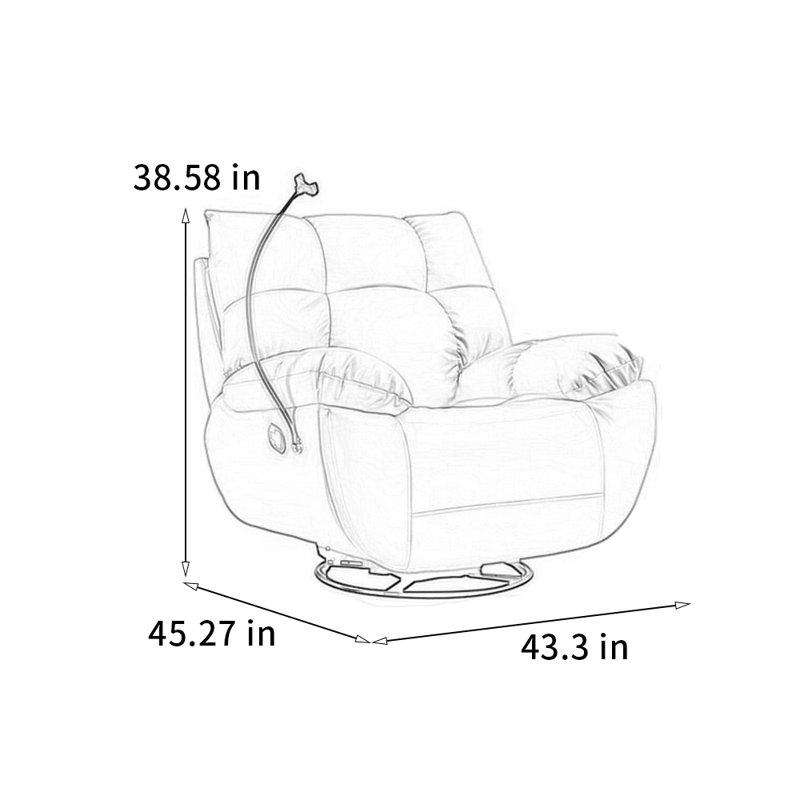 Chaise longue à 360 °, Cyan grisâtre