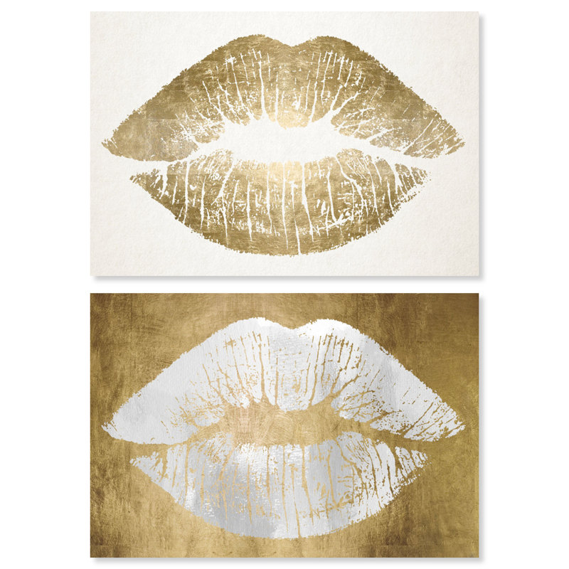 Fashion Lips Glam Gold - 2 pièces, H 20 po x l 30 po x P 1,5 po