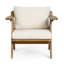  Ensemble de 2 fauteuils club d'extérieur en bois d'acacia avec coussins, finition teck et coussins beiges