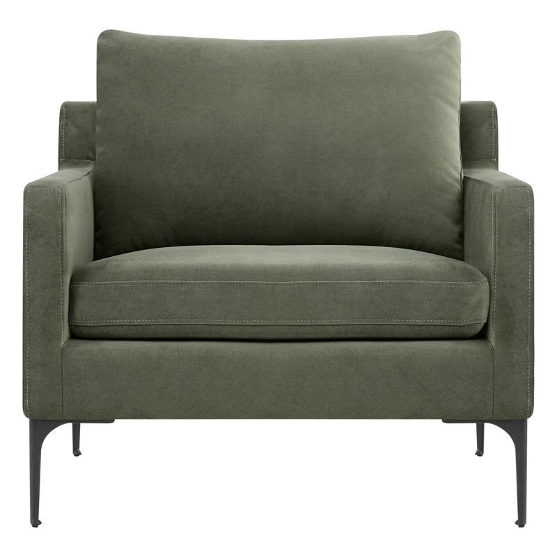 Chaise d'appoint moderne rembourrée avec coussins, Olivine