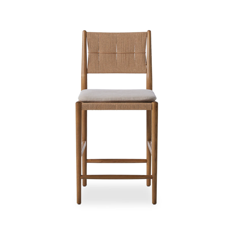 Dara Stool with Cushion, Gray, Brown, Counter Stool (25.08" Seat Height)