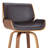 Alula Mid-Century Swivel Counter or Bar Height Bar Stool in Brown Faux Leather with Walnut-1992016633