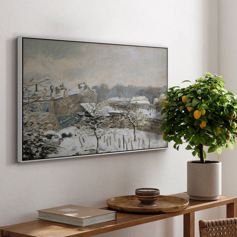 Paysage rétro - CCLxxix, H 17 po x l 25 po x P 2 po, Toile encadrée flottée blanche