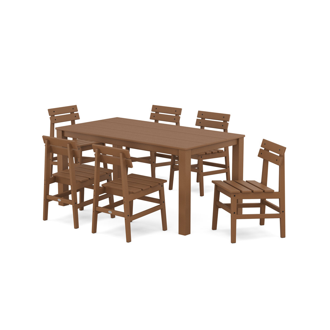 Modern Studio Plaza Chair 7-Piece Parsons Table Dining Set POLYWOOD® 