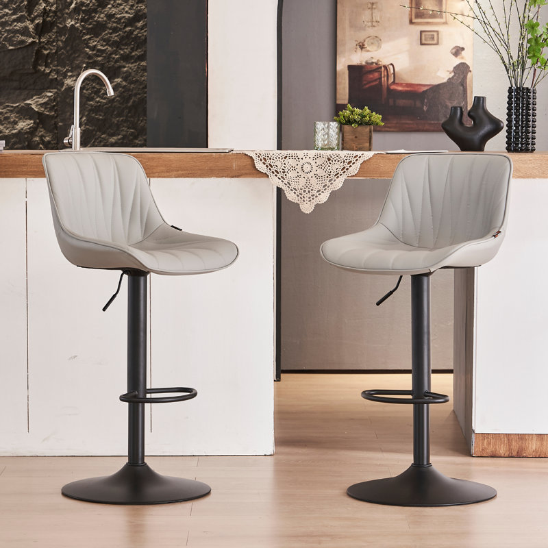 Tabourets de bar pivotants à hauteur réglable Modern, Gris
