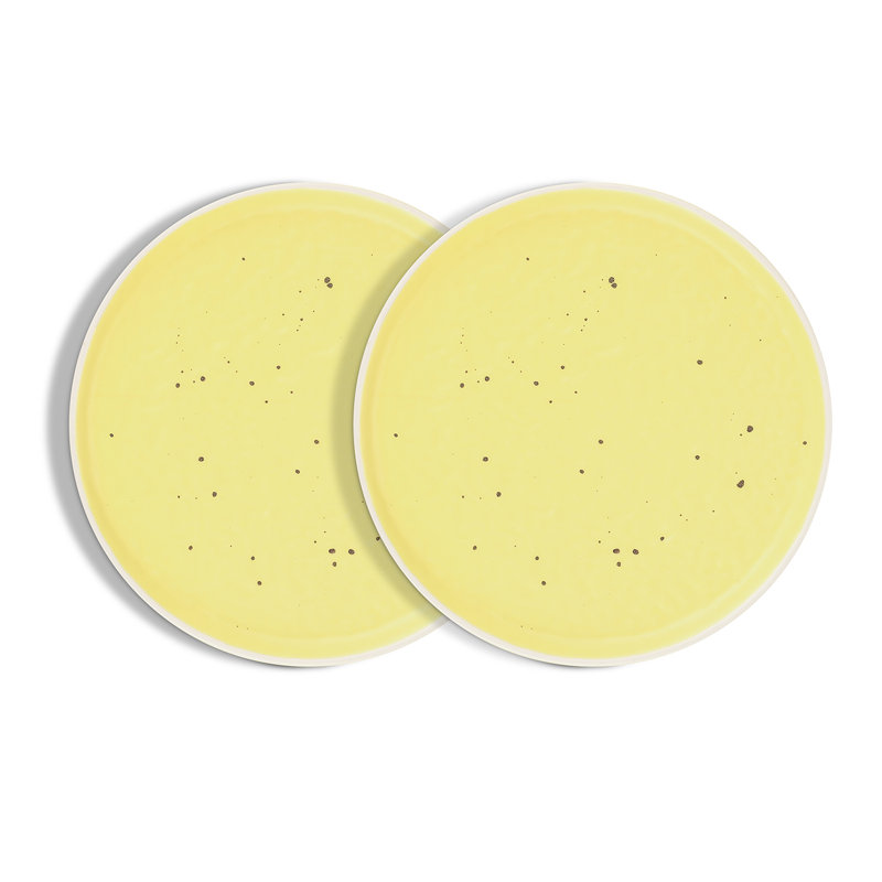 Stone Lain Elena 4-Piece Salad Plate Set Stoneware, Yellow