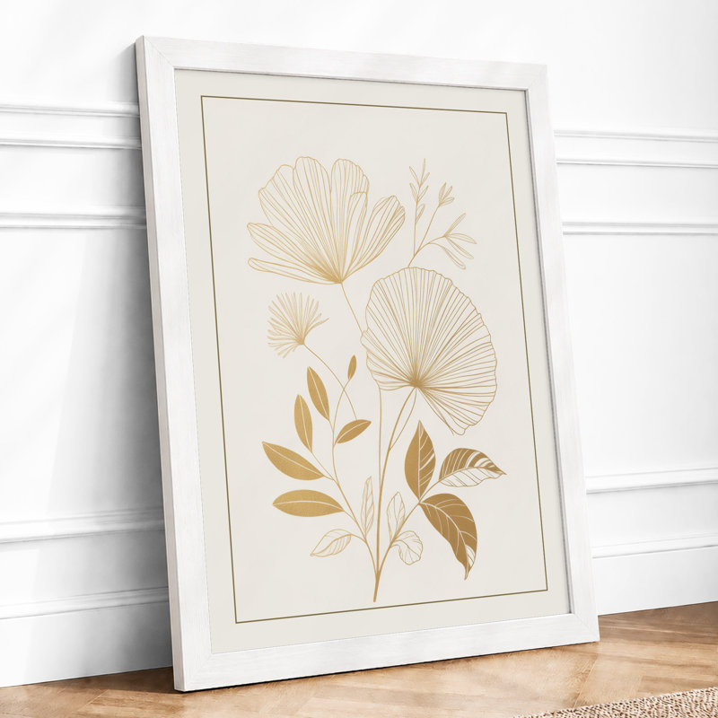 Delicate Study Botanical - Framed Print, A4 - 29.7 x 21.0 cm, White